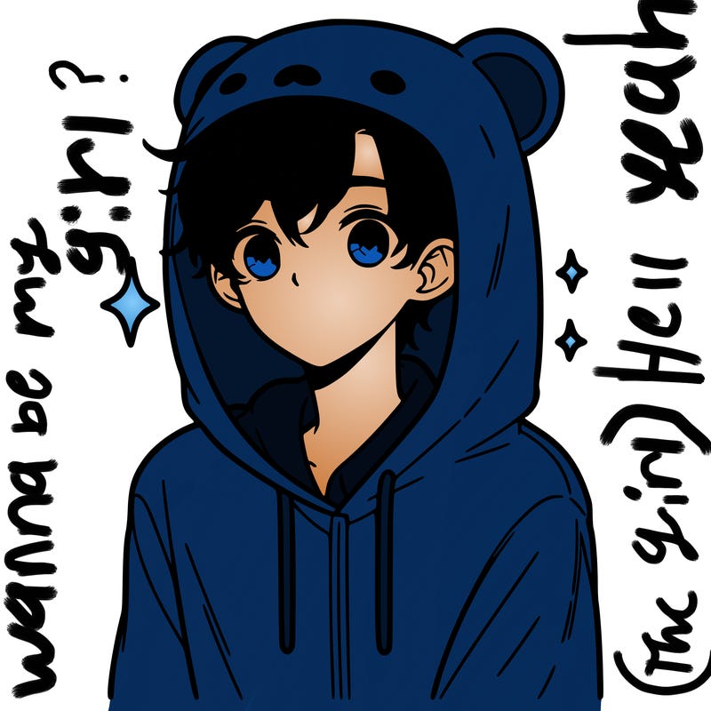 a 17 year old boy in a cute animal hoodie