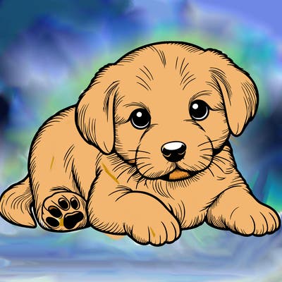 a cute realistic puppy