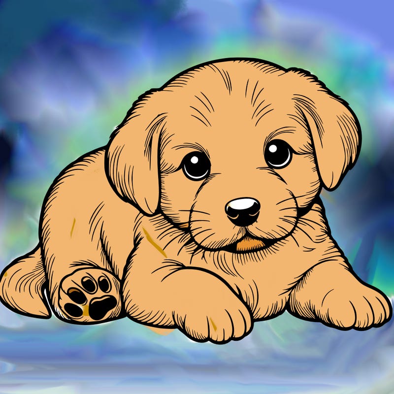 a cute realistic puppy