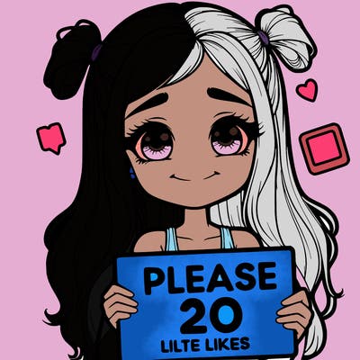 realistic girl holding a sign that says please 20 likes