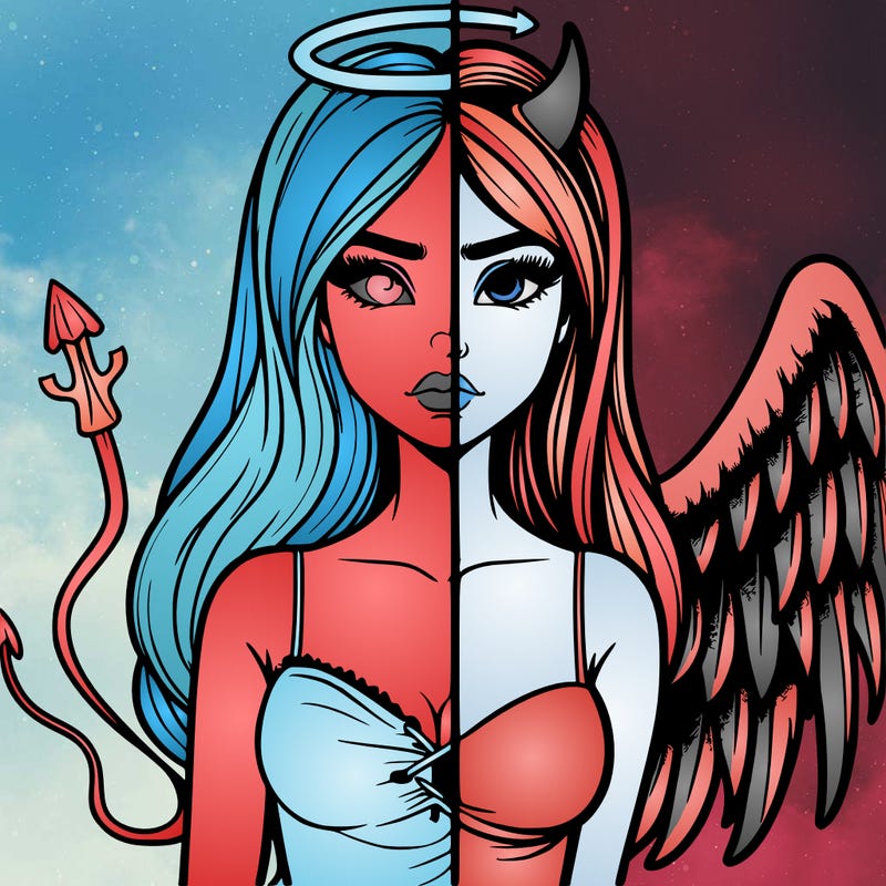 devil vs angel realistic girl