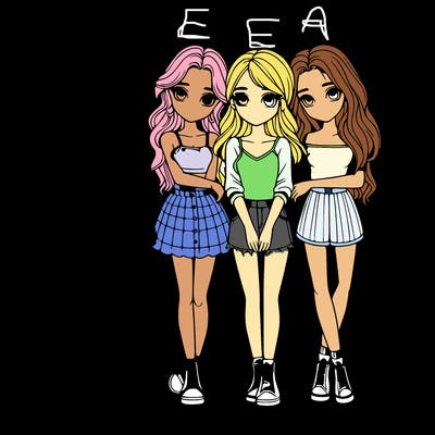 a group of girls realistic