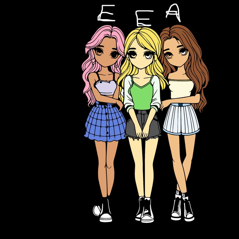 a group of girls realistic