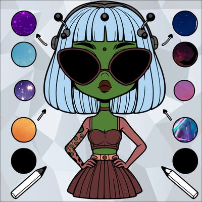 cool realistic alien girl