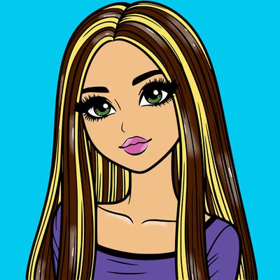 realistic girl with straight and long hair