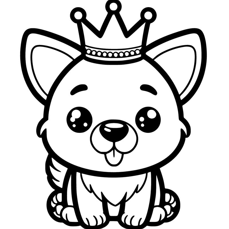 dog with a crown