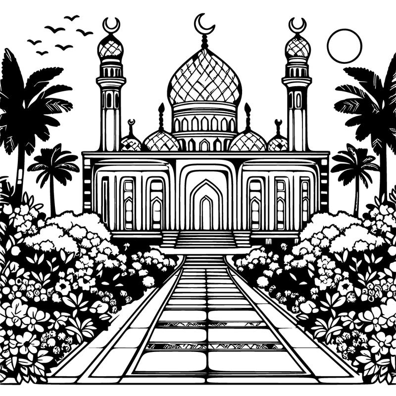 path with mosque