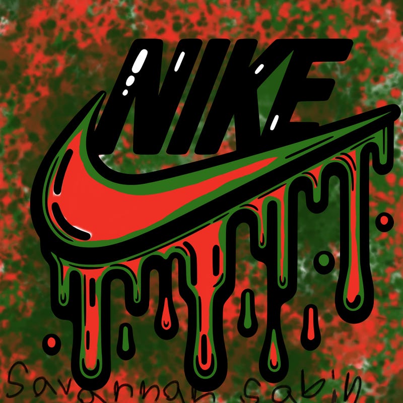 dripping nike logo