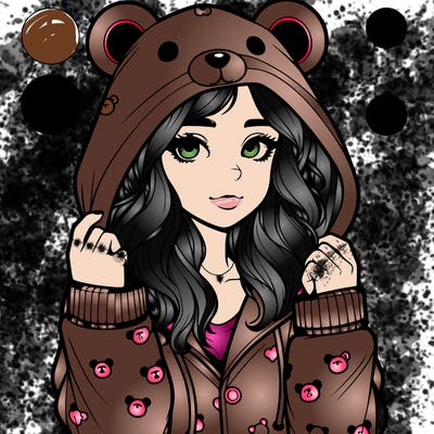 realistic girl in a animal pjs hoodie