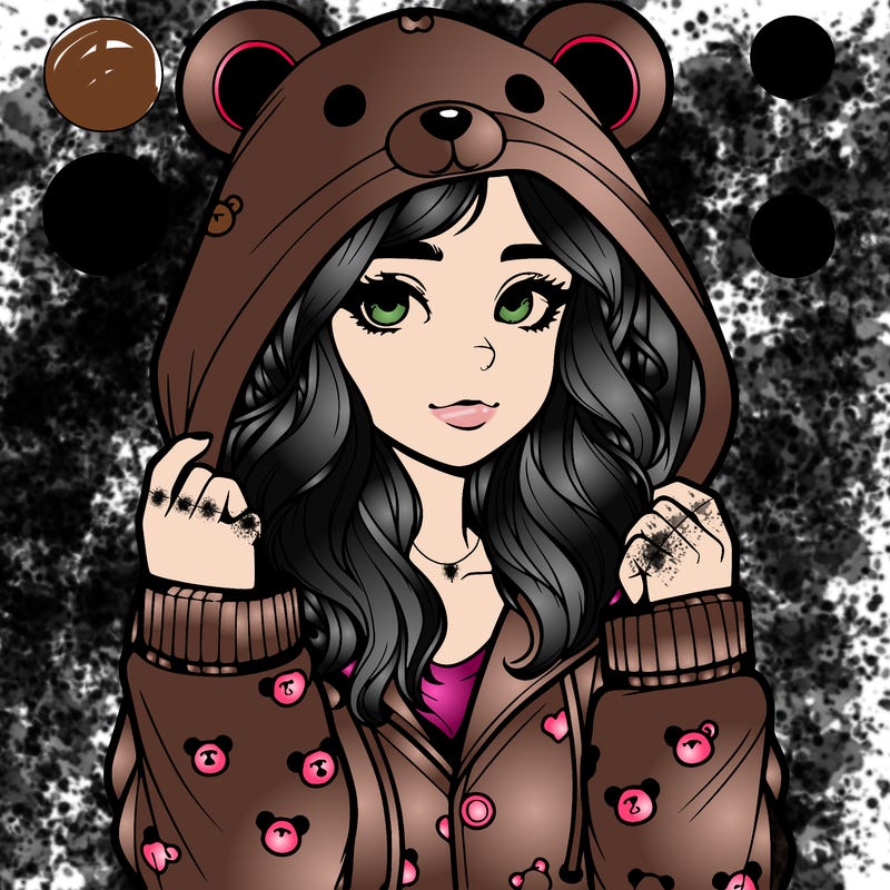 realistic girl in a animal pjs hoodie