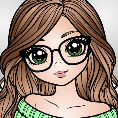 girl with beautiful eyes, hair, and glasses