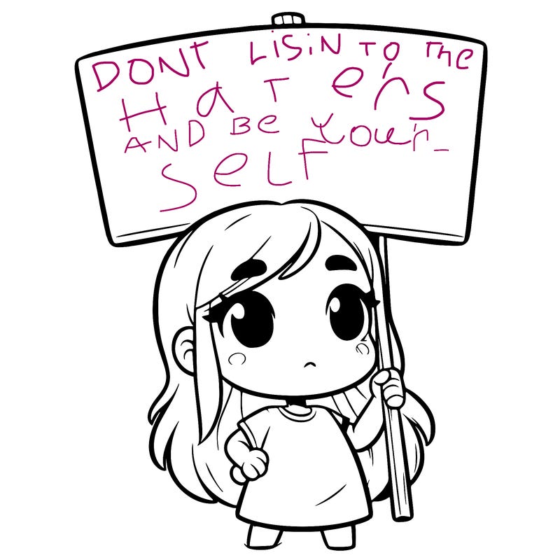 girl with blank sign