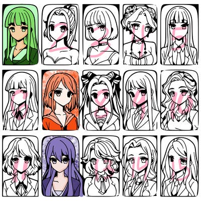 girls that look diffrent anime