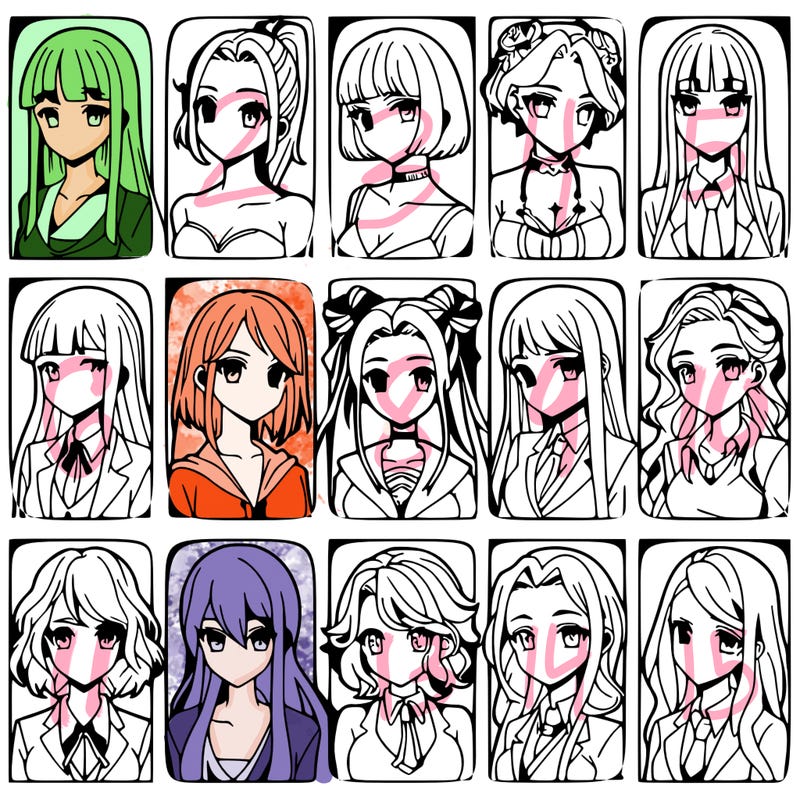 girls that look diffrent anime