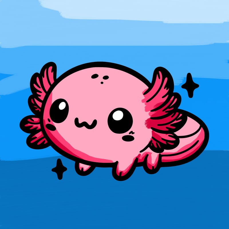 cute easy baby axolotl