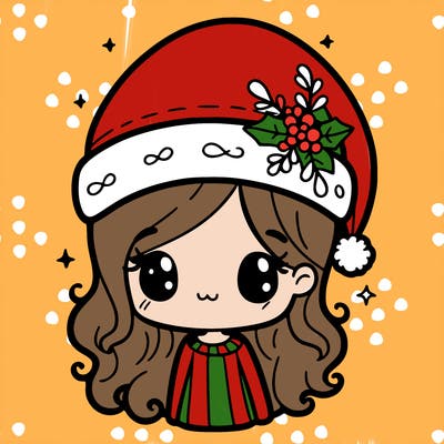 christmas hat girl