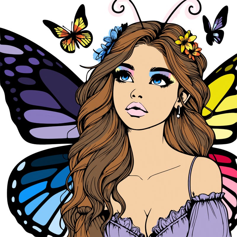 butterfly fairy realistic girl