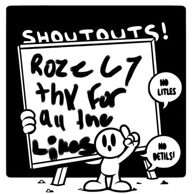 blank canvas that says above it shoutouts