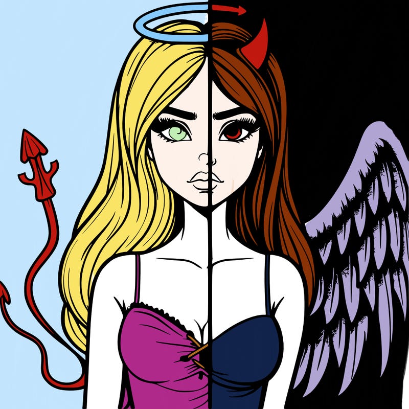 devil vs angel realistic girl