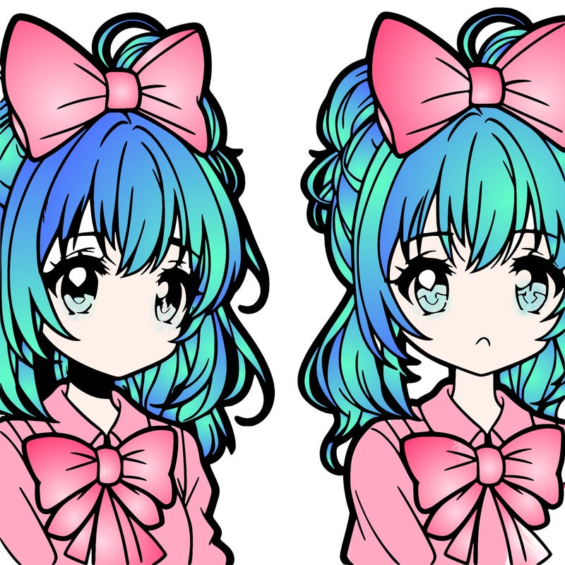 anime girl with a bow in her hair