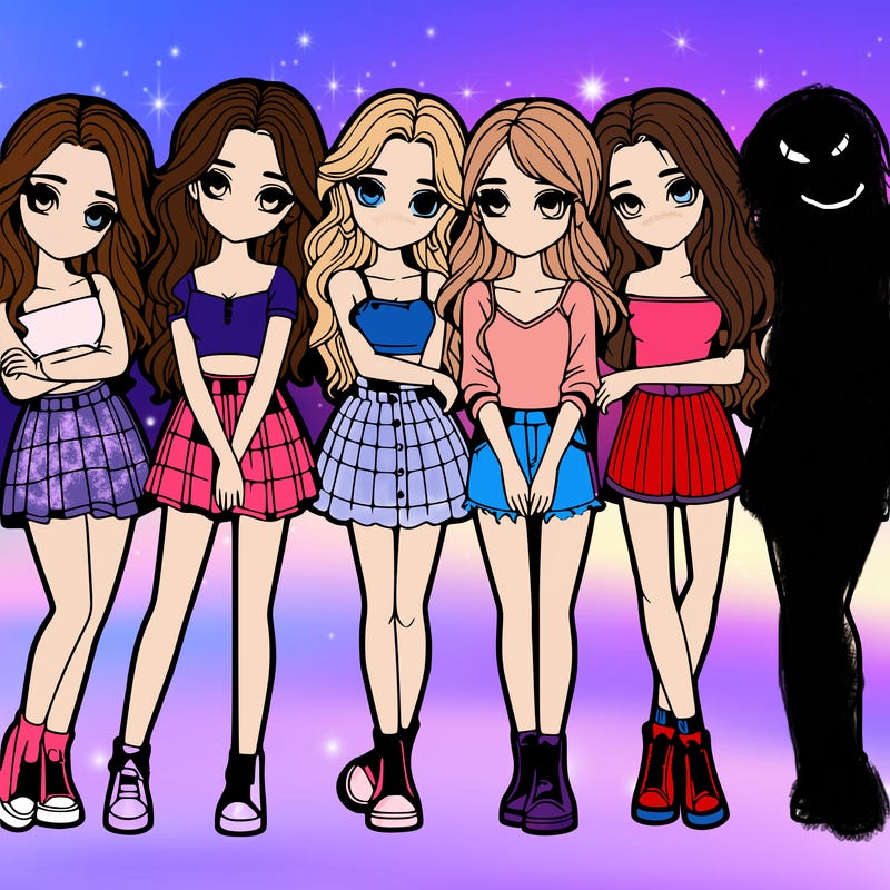 a group of girls realistic