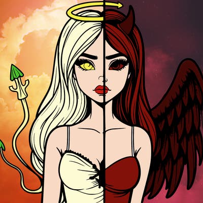 devil vs angel realistic girl
