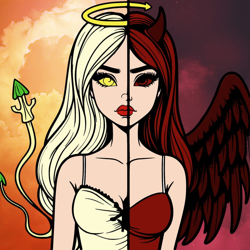 devil vs angel realistic girl
