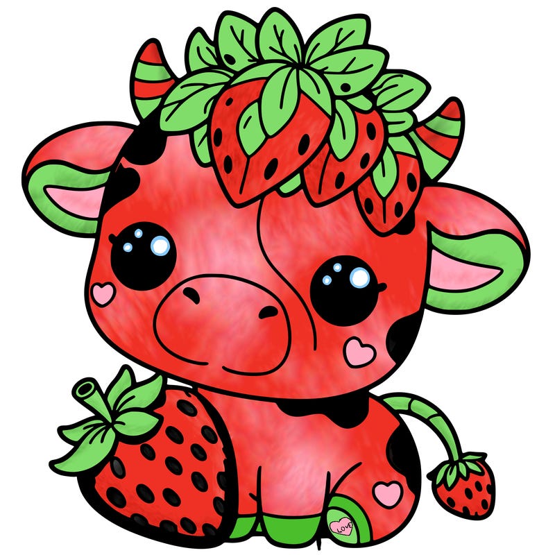 cute strawberry cow