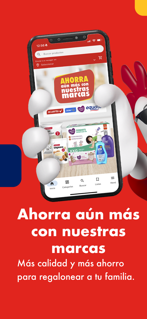 aCuenta - Smartphone showing store brand products on the aCuenta grocery app