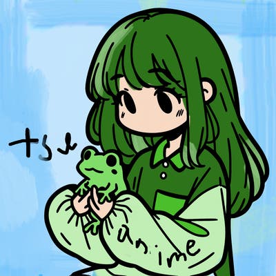 girl with long hair and a oversized shirt. and she is holding a frog