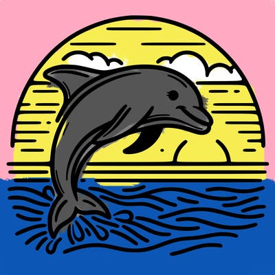 dolphin in a sunset