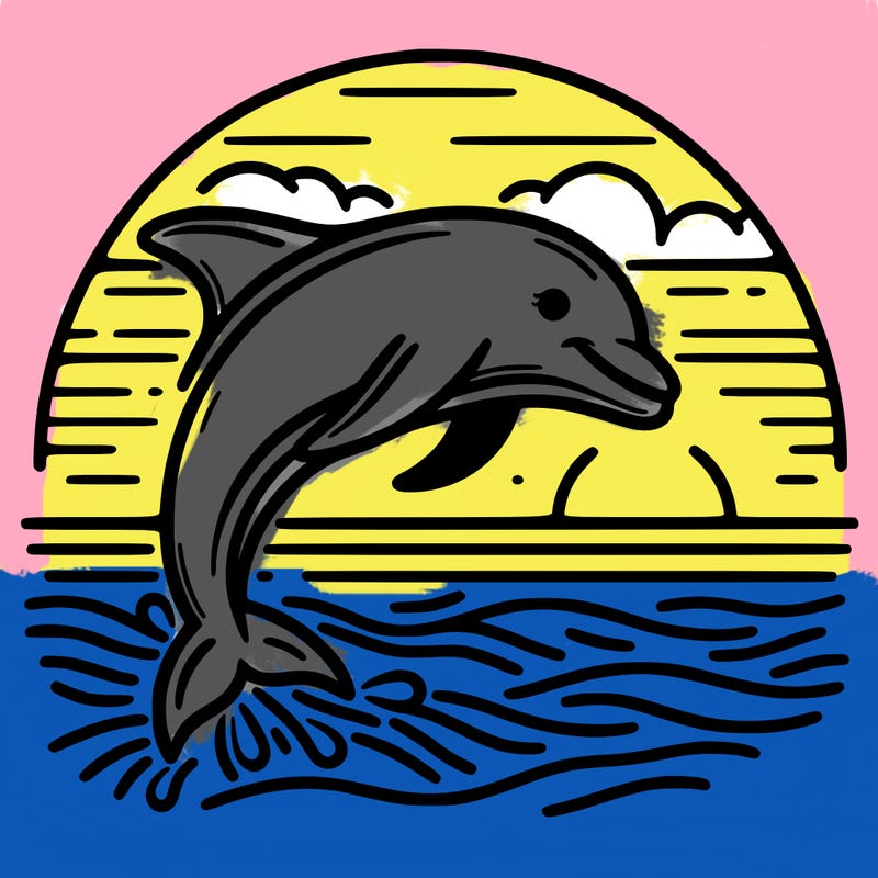 dolphin in a sunset