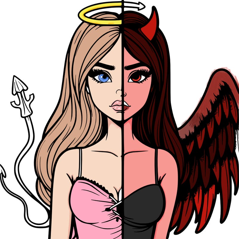 devil vs angel realistic girl