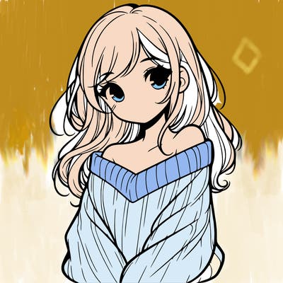 shy pretty girl wearing a sweater that is falling off one shoulder portrait