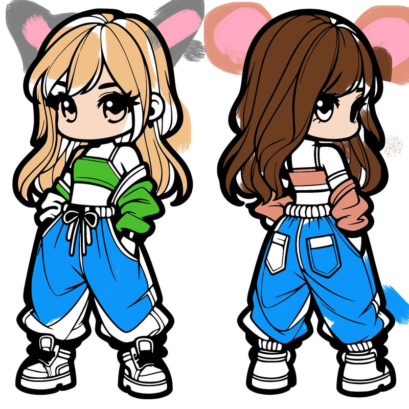 girl in crop top and baggy pants