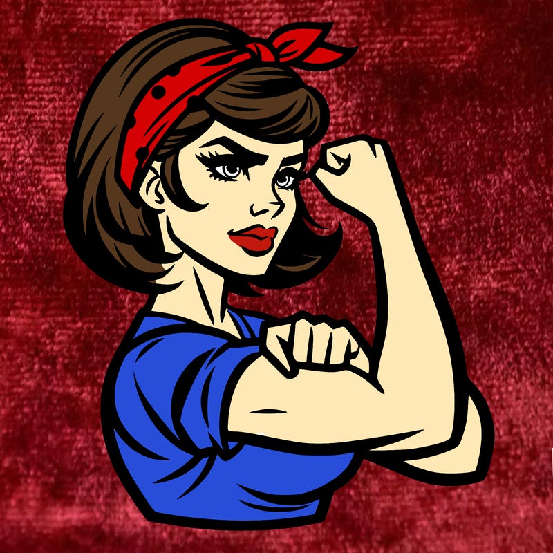 strong woman with a 60s american ad style