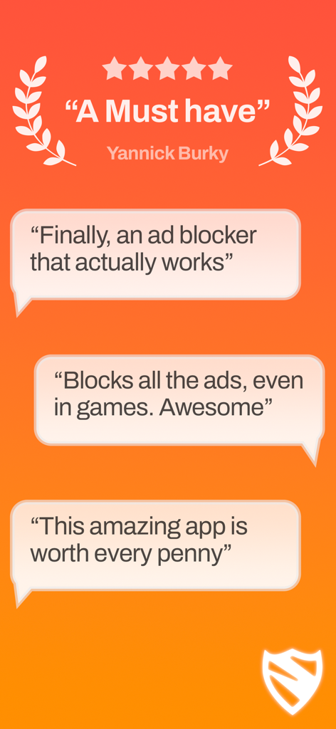Ad Blocker VPN & DNS – Blokada - Screenshot of positive user reviews and five-star ratings for the Blokada ad blocker and VPN app.