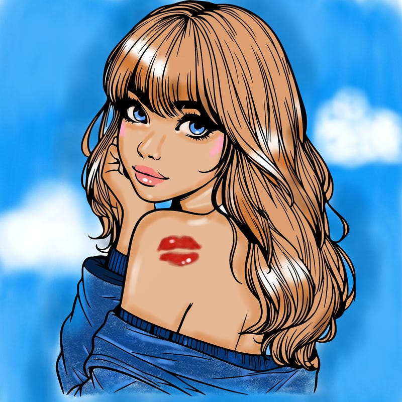 realistic girl with bangs looking over her shoulder