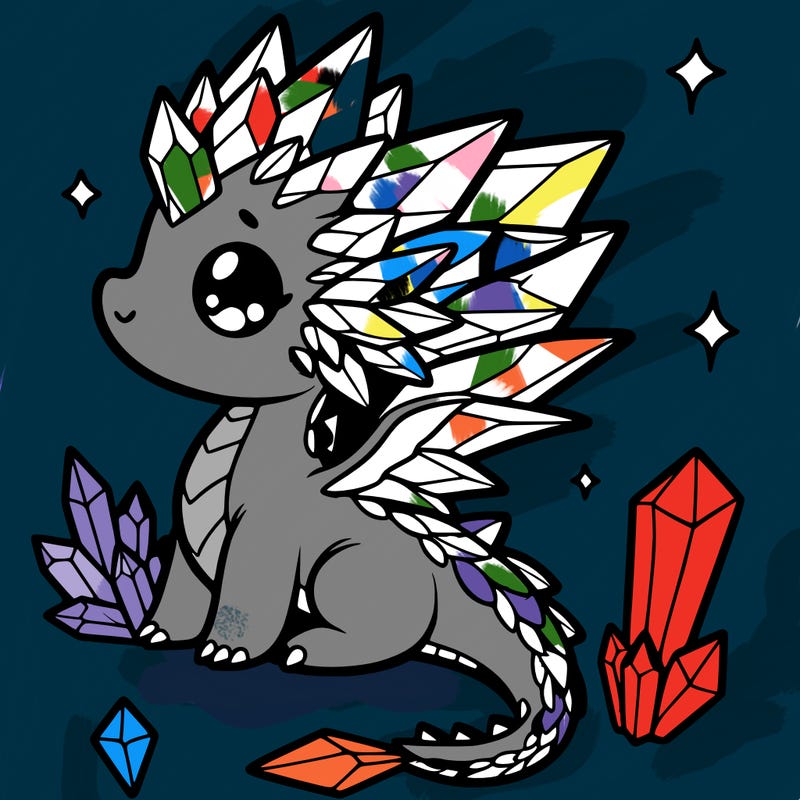 little cute crystal dragon