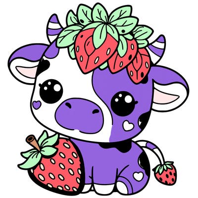 cute strawberry cow