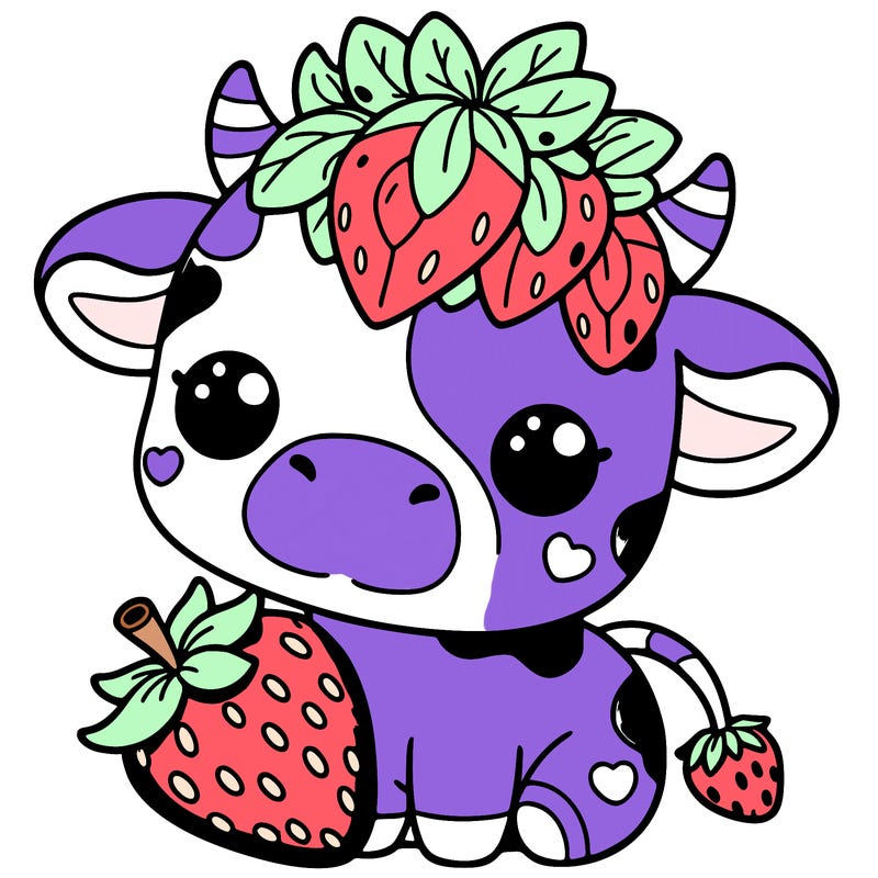 cute strawberry cow