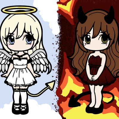 angel and devil girl