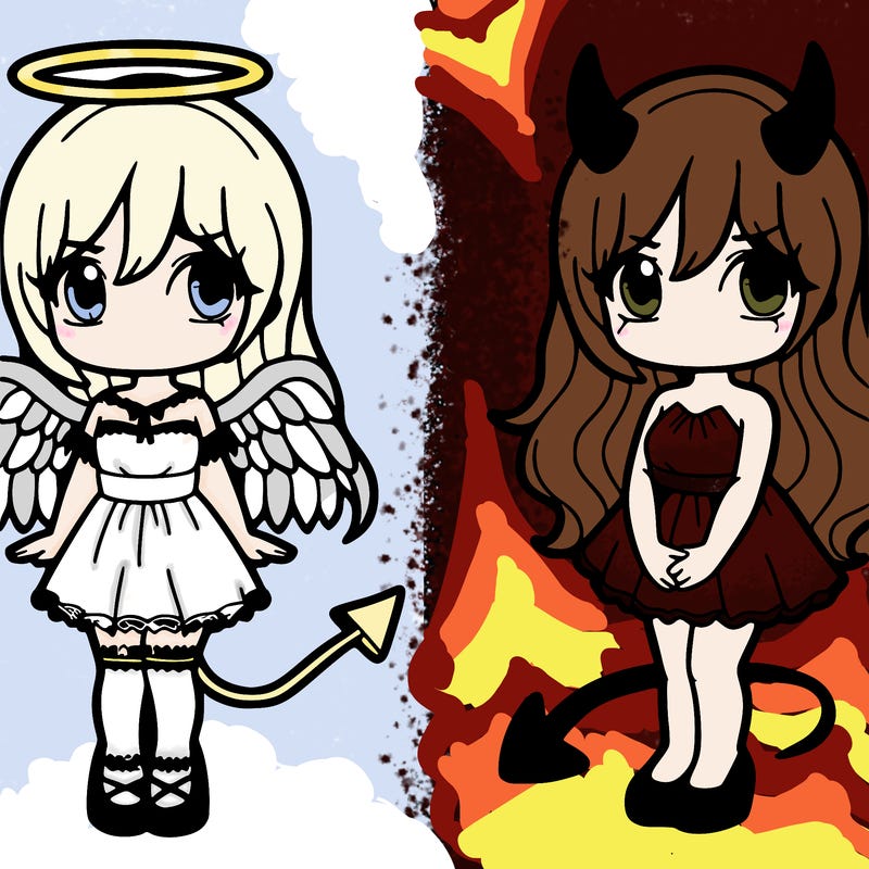 angel and devil girl
