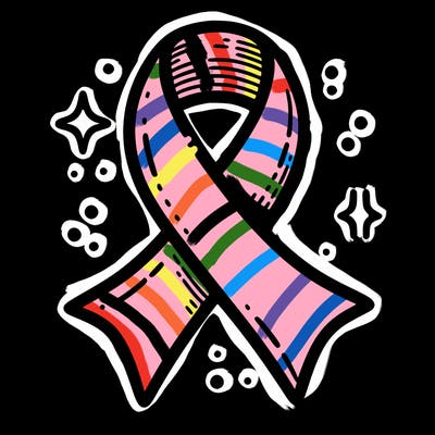 ribbon symbol of national breast cancer awareness month