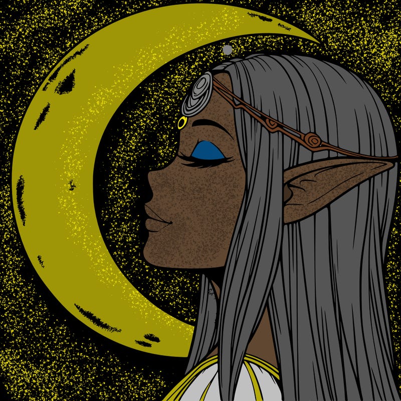 a realistic moon elf