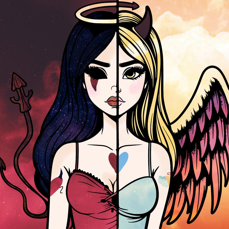 devil vs angel realistic girl