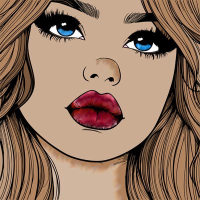 really realistic girl with lips