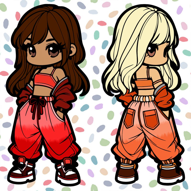 girl in crop top and baggy pants