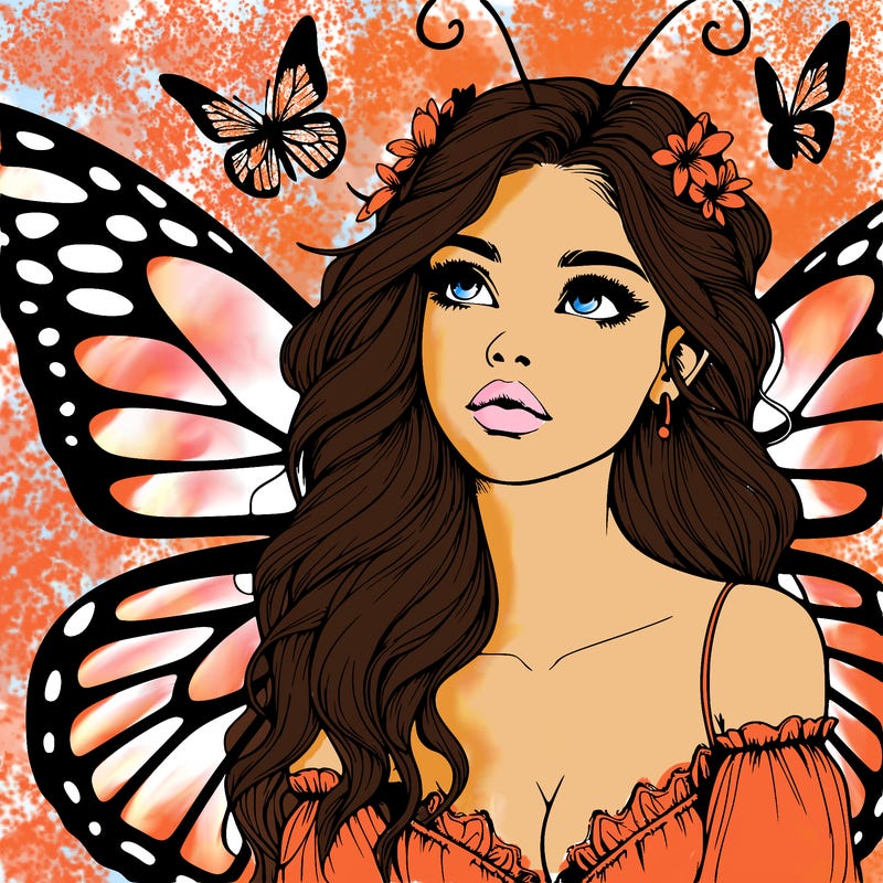 butterfly fairy realistic girl