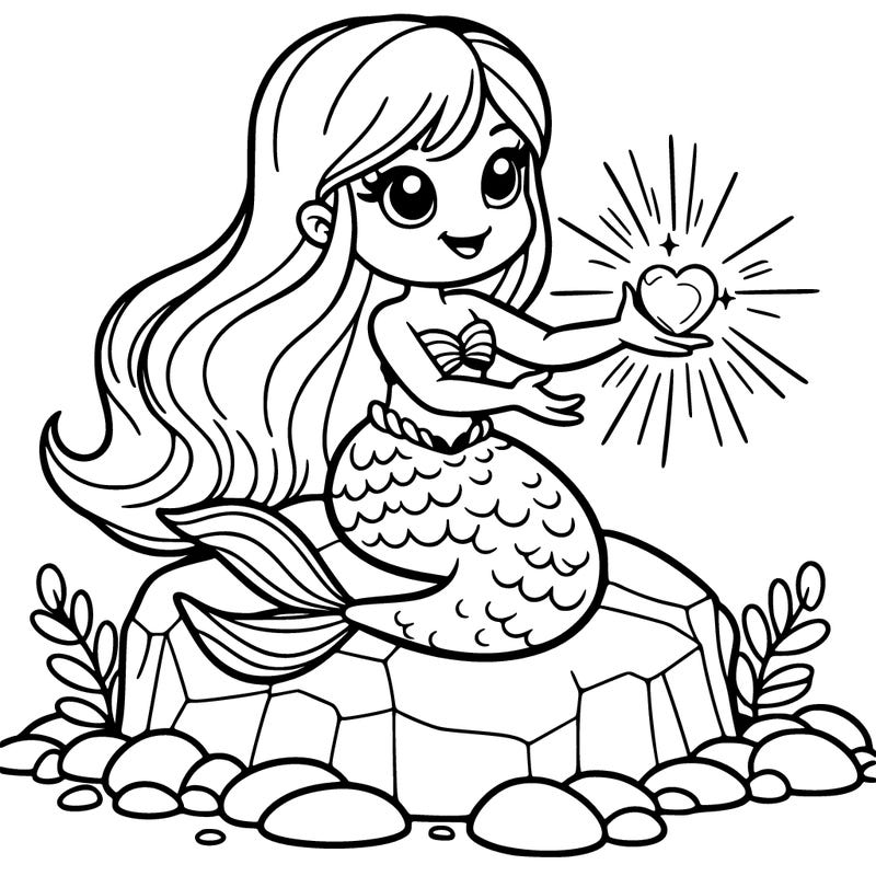 mermaid on a rock using a magical power